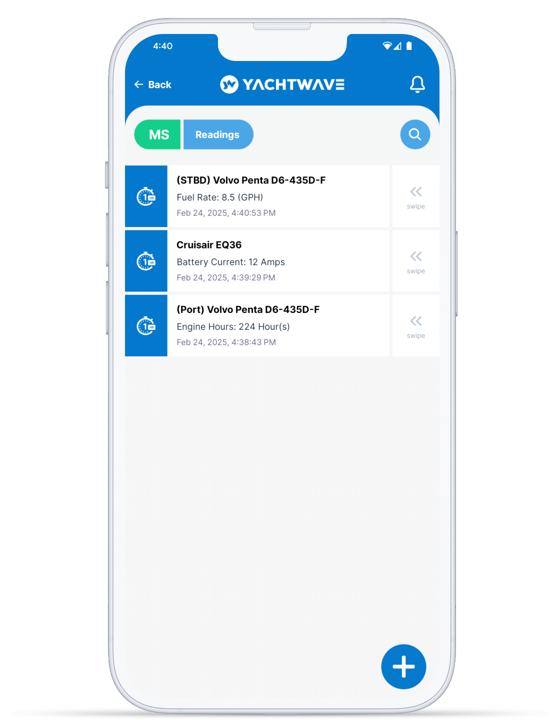 Readings / Vessel Logbook