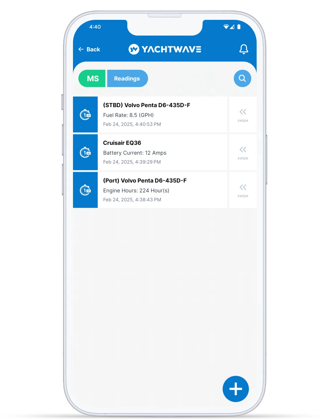 Readings / Vessel Logbook